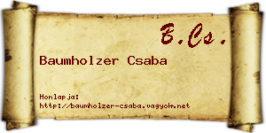 Baumholzer Csaba névjegykártya